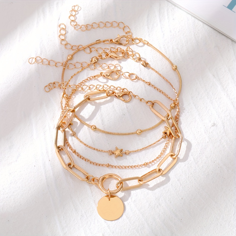 Retro Rhinestone Love Butterfly Foot Chain Set